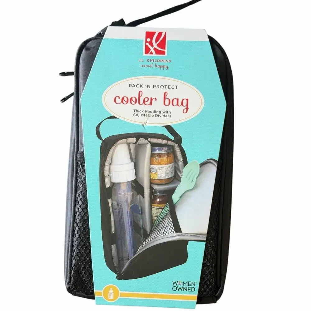 J.L. Childress Pack N Protect Cooler Bag Glass Bottles Insulated Travel New